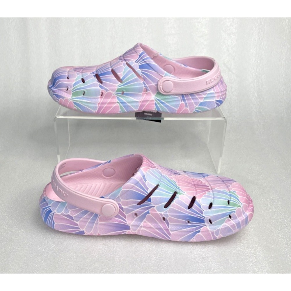 Rugged Shark Eva Shell Print Pink Clogs Slip on Sandals Girls Size 1 NEW - Picture 4 of 16